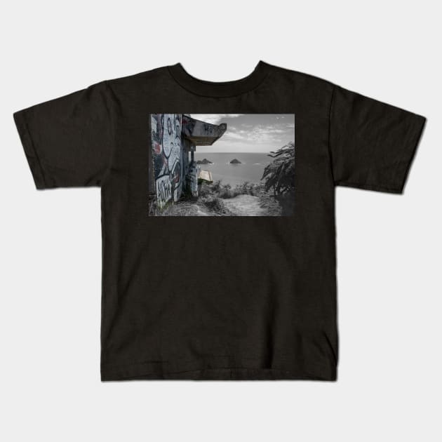 Lanikai Pillbox Aloha Kids T-Shirt by DebraCasey